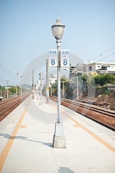 Lampost on a platform