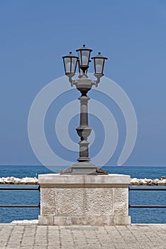 Lamppost and adriatic sea