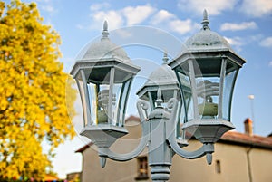 Lamppost in autumn - architectural detail