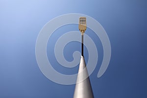 Lamppost on blue sky background. modern lamppost. copy spece