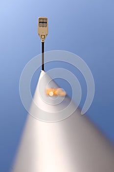 Lamppost on blue sky background. modern lamppost. copy spece