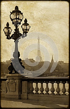 Lamppost on the bridge of Alexandre III photo