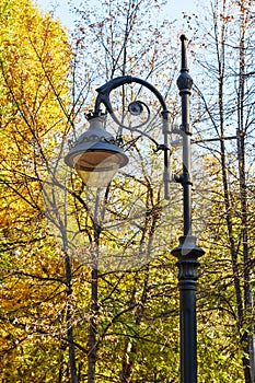 lamppost with LED lamp made in retro style