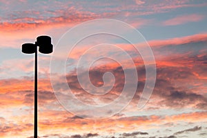 Lamppost Silhouette at Sunset