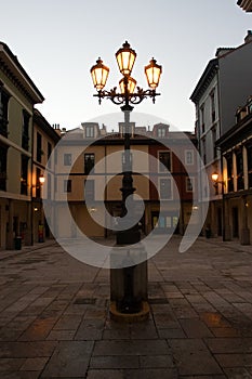 Lamppost in square photo