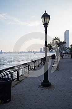 Lamppost by the Water in Sutton Place Park, Manhattan, New York City