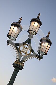 Lamppost on Westminster Bridge, London