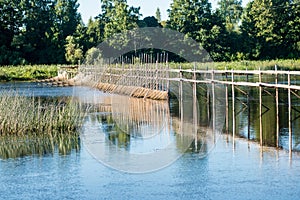 Lamprey fishing setup in Salaca, latvia