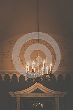 Lamps hanging from a ceiling