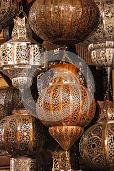 Lamps and Lanterns. Marrakesh . Morocco photo