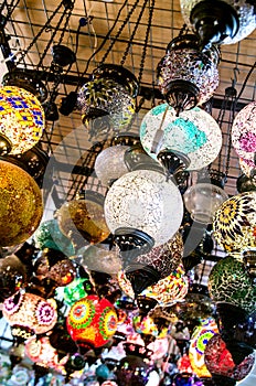 Lamps on the market in Turkey.