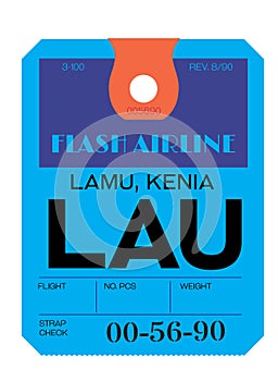 Lamu airport luggage tag