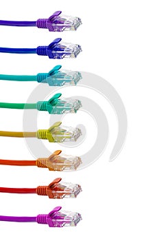 LAN cable in colorful colors