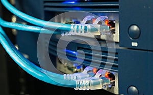 Lan cable connect to network device.