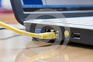 LAN cable are connected to computer