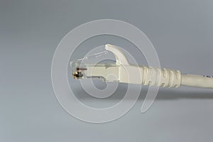 LAN cable line isolated on gray background