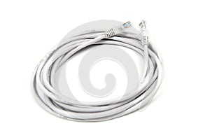 Lan cable on white background