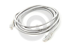 Lan cable on white background