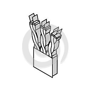lan cable wire isometric icon vector illustration