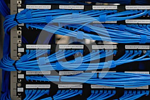 LAN cable wiring and networking in the data center.