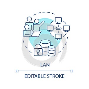 Lan connection type soft blue concept icon