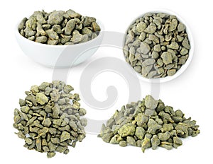 Lan Gui Ren Ginseng Oolong, collection of loose leaves of premium ginseng Chinese tea isolated on white photo