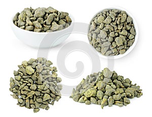 Lan Gui Ren Ginseng Oolong, collection of loose leaves of premium ginseng Chinese tea isolated on white