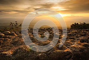 Lan Hin Poom during sunset, Phu Hin Rong Kla National Park, Thai