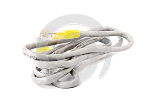 LAN network connection ethernet cable isolated on white background