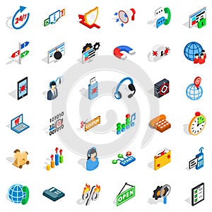 Lan network icons set, isometric style