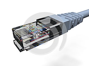 LAN plug with cable