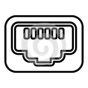 Lan port icon outline vector. Internet provider service