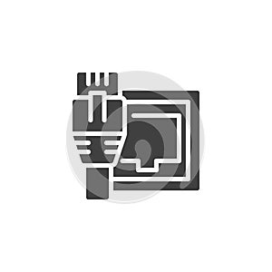 LAN port vector icon