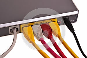 LAN switch back panel.