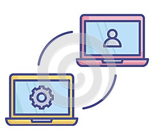 Lan technology Fill Vector icon which can easily modify or edit