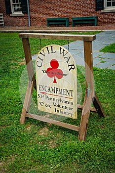 Civil War Encampment Sign