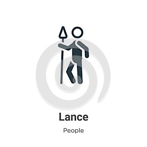 Lance vector icon on white background. Flat vector lance icon symbol sign from modern people collection for mobile concept and web