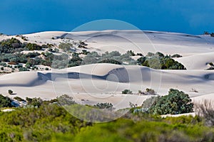 Lancelin is Australia`s premier sandboarding destination. Pure white sand rises three storeys high and entry to the dunes is free photo