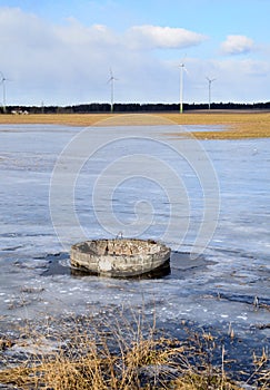 Land amelioration - water drainage from agricultural soils. photo