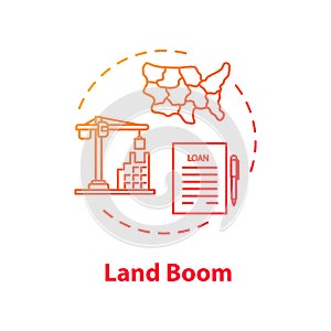 Land boom concept icon