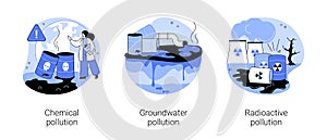 Land contamination abstract concept vector illustrations.