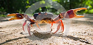 Land crab spread its claws. Cuba.