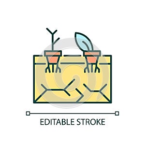 Land degradation RGB color icon