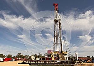 Land Drilling Rig and Cloudy Sky