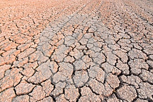 Land during the dry season The parched land and the hot sun. Impact on global warming