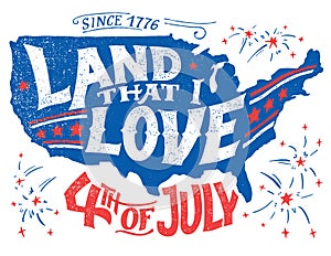 Land that I love Fourth of July greeting card