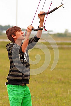 Land kiting teenager