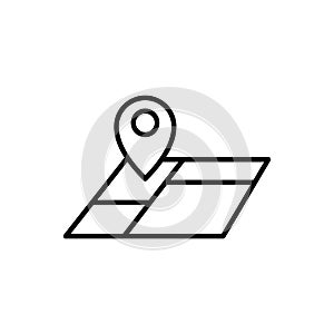 Land on map icon on a white background.