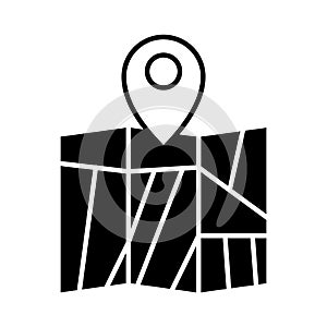 Land on map icon on a white background.