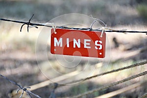 Land Mine Warning Sign in Europe